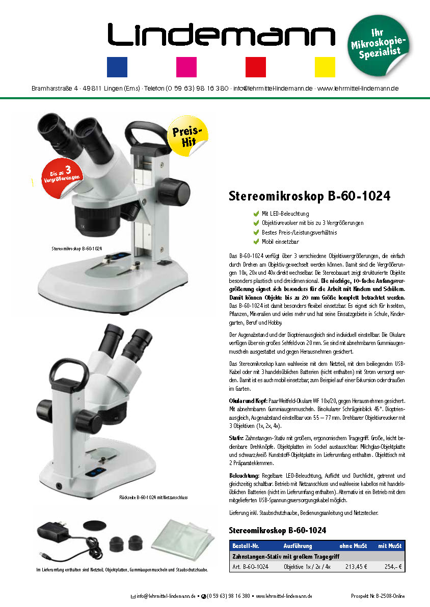 Broschüre Mikroskopie / Biologie